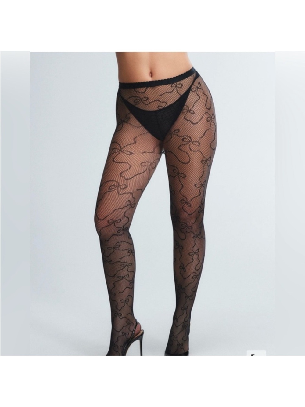NIP Savage X Fenty Black Caviar Ribbon Full Tights